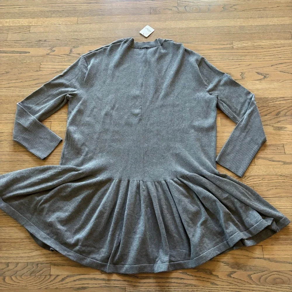Free People Womens Grey Peplum Knit Tunic‎ Sweater Dress Size M NEW